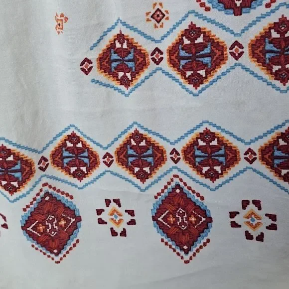 ANTHROPOLOGIE Fig and Flower Peasent Tunic Tie Top Blouse - Picture 7 of 10